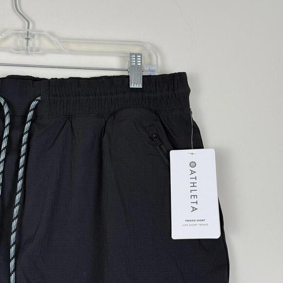 NWT Athleta Trekkie North Mid Rise Black Skort Skirt Shorts Women’s Size 16 $79 - Picture 3 of 10